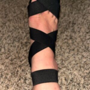 Size 9.5 brand new black cross strap heels